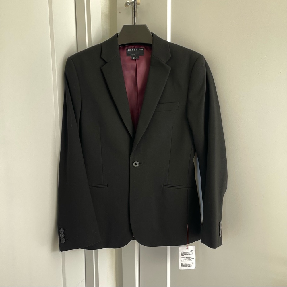 ASOS Men's Slim Fit Suit Blazer Jacket in Black